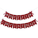【中古】【輸入品・未使用】クリスマスバナー コットンビンテージ クリスマスパーティーデコレーション ヴィンテージクリスマスデコレーション クリスマス暖炉マントルホー