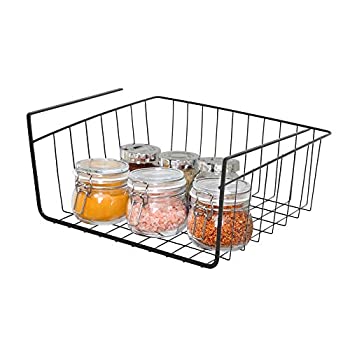 【中古】【輸入品・未使用】Smart Design Undershelf Storage Basket w/Snug Fit Arms - Small - Steel Metal Frame - Rust Resistant Finish - Cabinet Pantry Shelf Organ