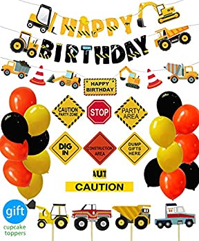 【中古】【輸入品・未使用】Construction?Birthday?Party?Supplies Dump Truck Party Decorations Kits Set for Kids?Birthday Party 51 pack