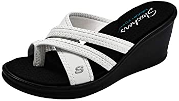 yÁzyAiEgpzSkechers Women's Rumblers Wedge Sandal White 8.5 M US