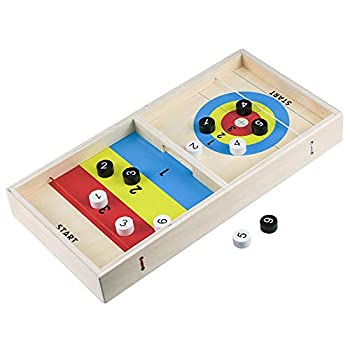 【中古】【輸入品 未使用】HSOMiD Wooden Ice Curling Game Home/Office Tabletop Board Game Family Fun Kids Intellectual Toy Table Top Curling Game