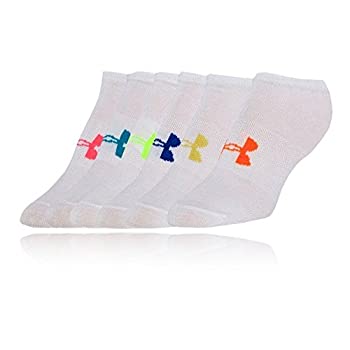 yÁzyAiEgpzUnder Armour Essential No Show - 6 Pack Girls Sock White (UL388-100) / Neon/White Youth Small (Youth Shoe Size 13.5K-4Y)