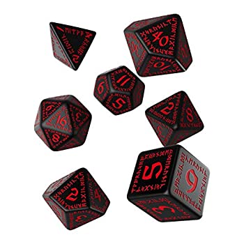 【中古】【輸入品・未使用】Runic Dice Set Black & red (ルーン文字柄ダイスセット ブラック＆レッド）