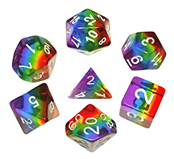 【中古】【輸入品・未使用】多面体 DND ダイスセット RPG レインボーダイス ダンジョンズ&ドラゴンズ (D&D) ロールプレイングゲーム MTGパスファインダー用 テーブルゲーム