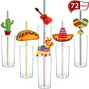 【中古】【輸入品・未使用】Cinco De Mayo Fiesta ペーパーストライプストロー 72個入り メキシカンストロー 楽しいフィエスタタコパーティー用品 ルアウイベント写真小道具