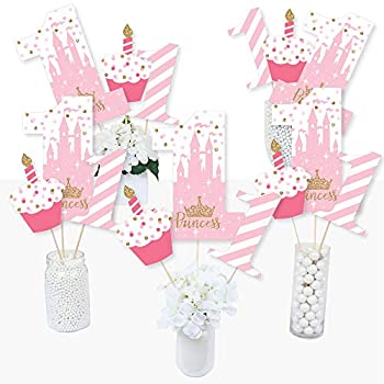【中古】【輸入品・未使用未開封】1歳の誕生日 小さなプリンセスクラウン - ピンクとゴールド プリンセス 1歳の誕生日パーティー センターピース スティック - テーブルトッパー -