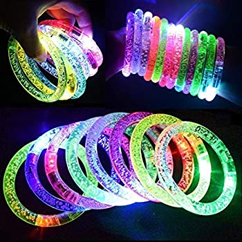 【中古】【輸入品・未使用】M.best 12Pcs And 12 Spare Batteries Multicolor Fluorescence Stick LED Flashing Bracelet Light Up Acrylic Bangle For Party Gift Etc