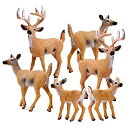 【中古】【輸入品・未使用】(Set of 6) - Miniature Deer Family Toy Figurines - Set of 6 Figures...