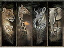 【中古】【輸入品・未使用】Bits and Pieces???1000ピースジグソーパズル???アフリカのプライド、アフリカジャングル動物;ライオン、キリン、象、シマウマ???by Artist Ruan