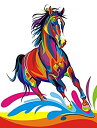 【中古】【輸入品・未使用】ifymei 数字で絵を描く 子供&大人&初心者用 DIYキャンバス絵画ギフトキット 16 x 20インチ カラーホース