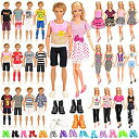 【中古】【輸入品・未使用】Miunana 21種類の服と靴 ケンとバービー用 ランダムな服10点 & 靴4点 + ランダムな服10点 11.5インチの人形用