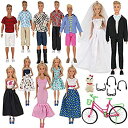 【中古】【輸入品・未使用】ZTWEDEN 33ピース 人形用服とアクセサリー 12インチ 男の子と女の子の人形用 衣服20着 シャツジーンズ スーツ ウェディン...