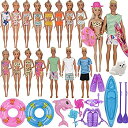 【中古】【輸入品・未使用】ZTWEDEN 42ピース 人形用服と水泳アクセサリー 12インチの男の子と女の子の人形用 ビキニ水着 トランクス スケートボード ラ...