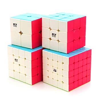 【中古】【輸入品・未使用】CuberSpeed Speedcubing Bundle Qiyi Qidi S 2X2 & Qiyi Warrior W 3x3 & Qiyi Qiyuan S 4X4 & 5X5 Stickerless Bright Magic cube Stickerless