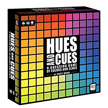 Usaopoly Cues 輸入品 未使用未開封 家族でのゲームナイトに Hues Hues 鮮やかな色あてゲーム 家族でのゲームナイトに ヒントの 言葉と色をつなぎ合わせる ヒューズ キューズ 480色の正方形から アトリエ絵利奈 パズルゲーム And 中古