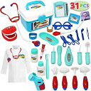 【中古】【輸入品 未使用】Doctor Kit 31 Pieces Pretend-n-Play Dentist Medical Kit with Electronic Stethoscope and Coat for Kids Holiday Gifts School Classroom Ea