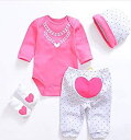【中古】【輸入品・未使用】Tatu リボーンドール 女の子 服 20-22インチ 新生児 赤ちゃん 女の子 4ピース アクセサリーセット