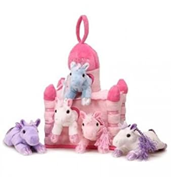 【中古】【輸入品 未使用】Unipak 12 Pink Plush Horse Castle - 5 Stuffed Animal Horses in Pink Castle Carrying Case by Unipak