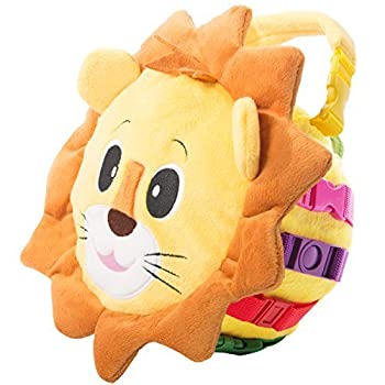 yÁzyAiEgpzBUCKLE TOY Benny Lion Bag - Toddler Early Learning Basic Life Skills Children's Plush Travel Activity by Buckle Toys