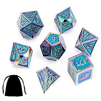 【中古】【輸入品・未使用】D&D メタルダイスセット スパークリング 7ピース D20 D12 D10 D8 D6 D4 ダンジョンズ&ドラゴンズ RPGゲーム用