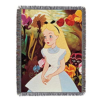 yÁzyAiEgpzTapestry Throw - Disney - Alice in Wonderland in Garden Woven Blanket 772021