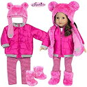 【中古】【輸入品 未使用】Sophia 039 s Doll Clothes 4 Pc. Set of Pink Polar Bear Hat Boots Fuchsia Jacket Matching Leggings 18 Inch Doll Winter