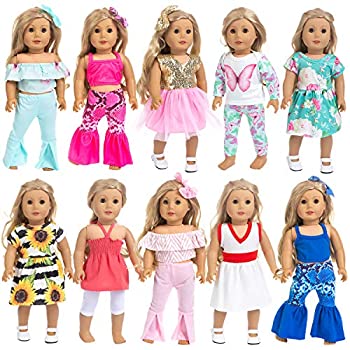 【中古】【輸入品・未使用】Ecore Fun 10セット 18インチ 人形服 パジャマ ドレス ヘアクリップ アメリカン18インチ ガールドール Our Generationドール マイライフドール