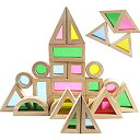 【中古】【輸入品・未使用】Agirlgle 木製ビルディングブロックセット 子供用 24個 レインボースタッカー スタッキングゲーム 組み立て おもちゃセット ...