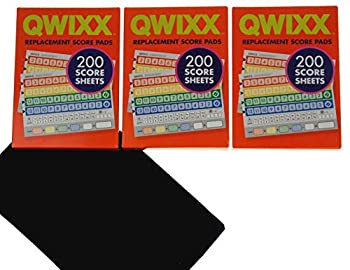 Qwixx 3交換用スコアパッドボックスセット - 600スコアシート - ボーナスHickoryville ベロアストレージバッグ