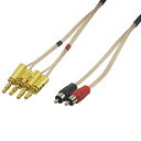 【中古】【輸入品・未使用】3フィート - 16AWGスピーカーのRCAオス(ブラック&レッド)から2ペアのバナナプラグ。