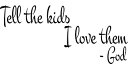 【中古】【輸入品・未使用】壁デカール引用Tell the Kids I Love Them God聖書聖書壁ステッカー芸術