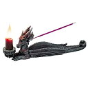 【中古】【輸入品・未使用】25cm Dragon Hand Painted Resin Incense and Candle Holder Grey