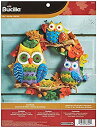 【中古】【輸入品・未使用】Bucilla Felt Applique Wall Hanging Kit 17 by 17-Inch 86562 Owl Wrea...