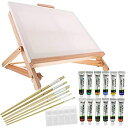 【中古】【輸入品 未使用】US Art Supply 21pc Acrylic Painting Table Easel Set with Acrylic Paint 11inch x 14inch Canvas Palette 6 Brushes by US Art Supply