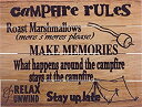 【中古】【輸入品 未使用】素朴なパレットアート Folksy Campfire Rules 木製壁掛け 9インチ x 12インチ 装飾額