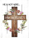 【中古】【輸入品 未使用】素朴なパレットアート He Is Not Here He Is RISEN 木製壁掛け 9インチ x 12インチ 装飾額