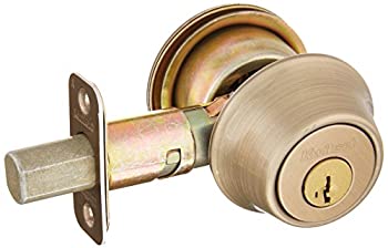 Kwikset 660 Single Cylinder Deadbolt featuring SmartKey in Antique Brass by Kwikset