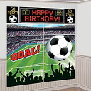 【中古】【輸入品 未使用】Amscan Soccer Goal Birthday Party Soccer Scene Setters Wall Decorating Kit Multicolor