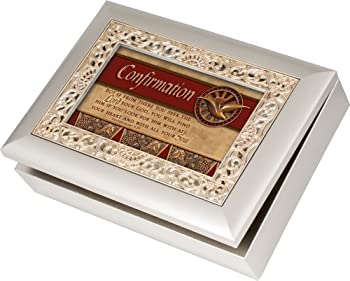 【中古】【輸入品 未使用】Cottage Garden Confirmation Ornate Champagne Silver Music Box / Jewellery Box Plays Amazing Grace