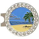【中古】【輸入品・未使用】Giggle Golf キラキラ ビーチシーン ゴルフボールマーカー 標準帽子クリップ付き(4)