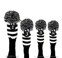 ȥꥨ㤨֡šۡ͢ʡ̤ѡPacific Golf Clubs Head Covers 1 3 5 X Black and White Knit Retro Old School Vintage Stripe Pom Pom Throwback ClassicפβǤʤ12,800ߤˤʤޤ