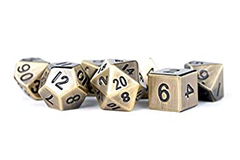 【中古】【輸入品・未使用】Metal Dice Polyhedral Set of 7 die (7) Antique Gold