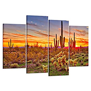 【中古】【輸入品 未使用】Kreative Arts 美しいSunrise Over Iconic Monument Valley Arizona USA 4パネルキャンバス印刷ウォールアートモダン壁装飾風景画像ストレッチ