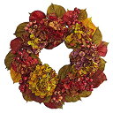 【中古】【輸入品・未使用】ほぼ自然24」Fall紫陽花リース、マルチ/カラー(3)