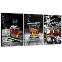 【中古】【輸入品・未使用】海チャーム???キャンバス印刷ウォールアート、葉巻Whiskyキャンバス壁アート、Liquor Still Life Painting...