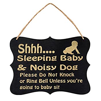 【中古】【輸入品・未使用】WINOMO Shhh Sleeping BabyドアサインDo Not Disturb Sign赤ちゃん部屋Hanging木製装飾サインDo Not KnockまたはリングBaby SleepingハンガーSig 1