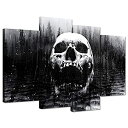 【中古】【輸入品・未使用】Hello Artwork - ビンテージキャンバスウォールアートプリント 黄色の背景に抽象的な頭蓋骨 人間のスケルトン絵画 キャンバ...