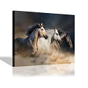 【中古】【輸入品・未使用】走る馬 キャンバスウォールアート 野生動物 絵画 プリント リビングルーム用アートワーク (36インチ x 24インチ x 1パネル)