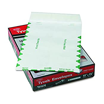 yÁzyAiEgpzSURVIVOR R1670 Tyvek USPS First Class Mailer- Side Seam- 10 x 15- White- 100/Box