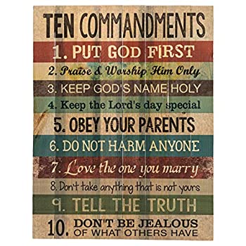 yÁzyAiEgpzTen Commandments Wood Look 12x15 Wall Plaque by P Graham Dunn